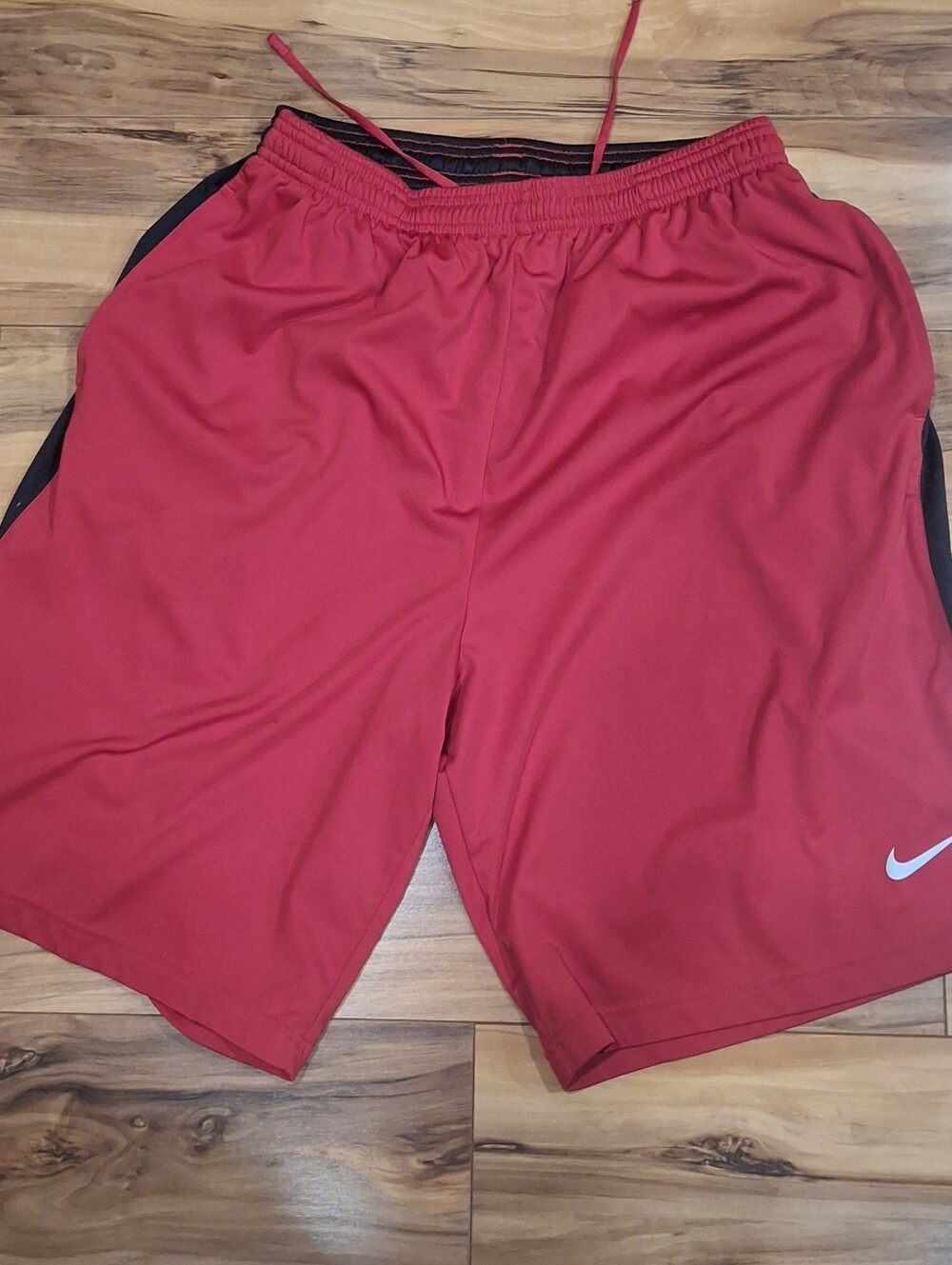 Nike Men’s Red Athletic Shorts with Black Trim Mens Medium Lightly Worn